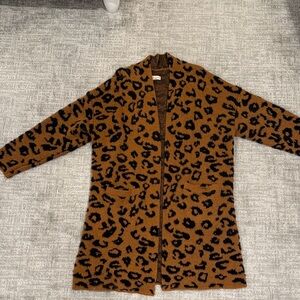 Knox Rose Brown Leopard Print Cardigan